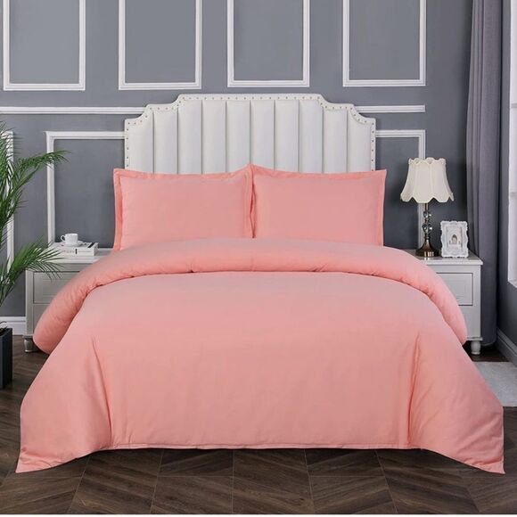 100% Cotton Duvet Cover Set,Ultra Soft with Zipper Closure ＆ Corner Ties - Picture 1 of 7